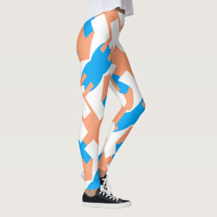 Abstract kunstpaascoraal lavender Blue Leggings