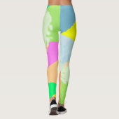 Abstract kunstpaascoraal lavender Yellow Leggings (Achterkant)