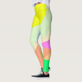 Abstract kunstpaascoraal lavender Yellow Leggings (Links)