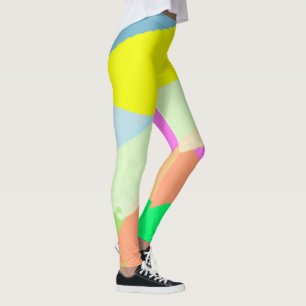 Abstract kunstpaascoraal lavender Yellow Leggings