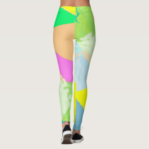 Abstract kunstpaascoraal lavender Yellow Leggings