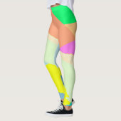 Abstract kunstpaascoraal lavender Yellow Leggings (Links)
