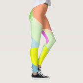 Abstract kunstpaascoraal lavender Yellow Leggings (Rechts)