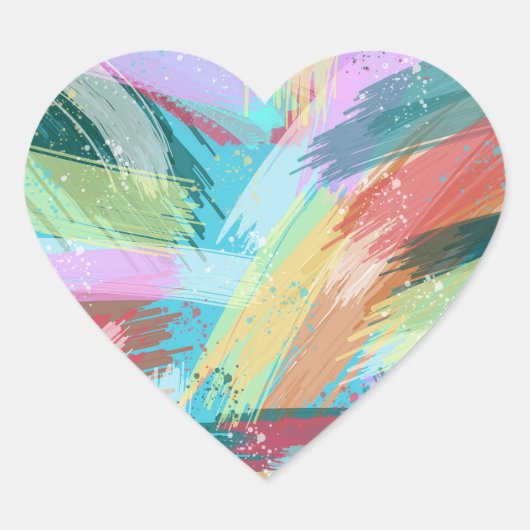 Abstract kunstpasta hart sticker (Voorkant)