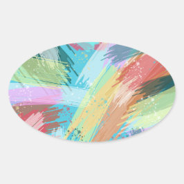 Abstract kunstpasta ovale sticker
