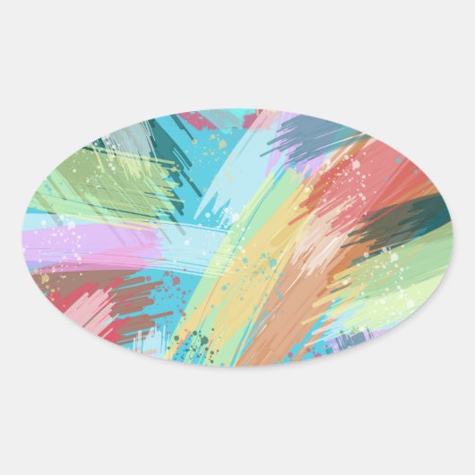 Abstract kunstpasta ovale sticker (Voorkant)