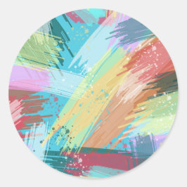 Abstract kunstpasta ronde sticker