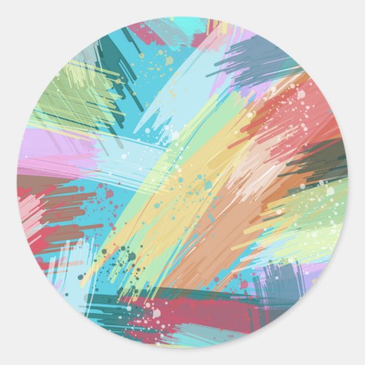 Abstract kunstpasta ronde sticker (Voorkant)