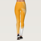 Abstract kunstpasta wit Sinaasappel Leggings (Achterkant)