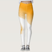 Abstract kunstpasta wit Sinaasappel Leggings (Voorkant)