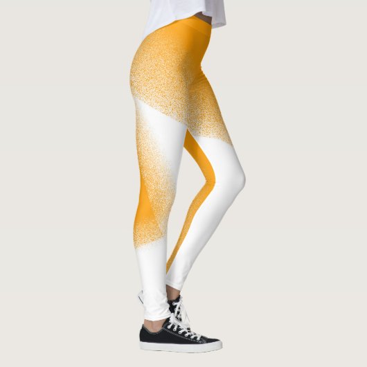 Abstract kunstpasta wit Sinaasappel Leggings (Rechts)