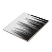 Abstract kunstpasta zwart, wit, vet tegeltje (Zijkant)