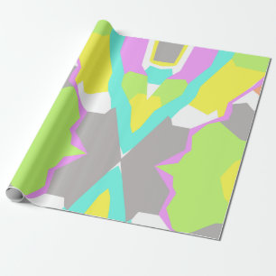 Abstract kunstpastel koraal roze grijze patroon cadeaupapier