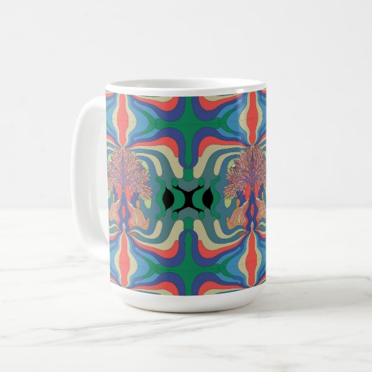 Abstract Kunstpatroon 15 oz.Coffee mok (Voorkant links)