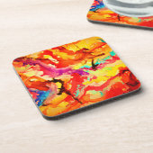 Abstract kunstpatroon bier onderzetter (Linkerzijde)