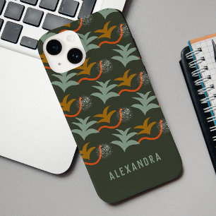 Abstract kunstpatroon donkergroene, persoonlijke n Case-Mate iPhone 14 hoesje