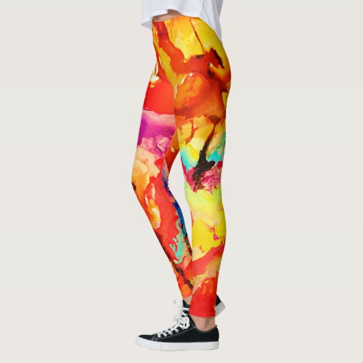 Abstract kunstpatroon leggings (Links)