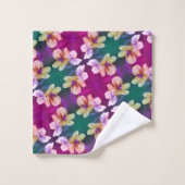 Abstract kunstpatroon met fijne geelbloem bad handdoek (Wasdoekje)