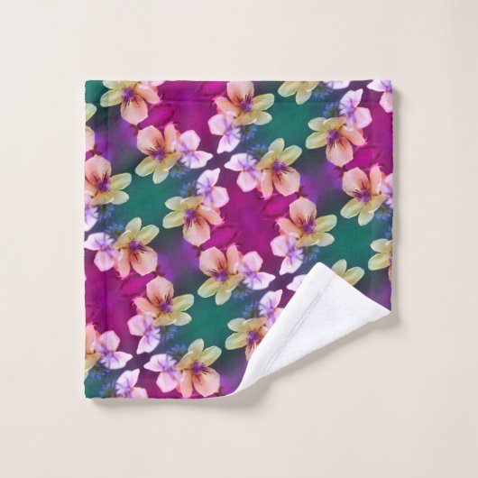 Abstract kunstpatroon met fijne geelbloem bad handdoek (Wasdoekje)