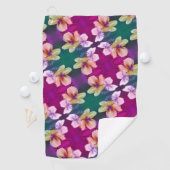 Abstract kunstpatroon met fijne geelbloem golfhanddoek (Insitu)