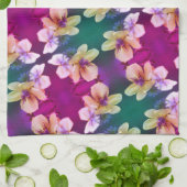 Abstract kunstpatroon met fijne geelbloem theedoek (Gevouwen)