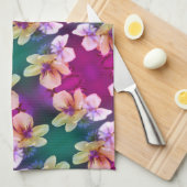 Abstract kunstpatroon met fijne geelbloem theedoek (Quarter Fold)