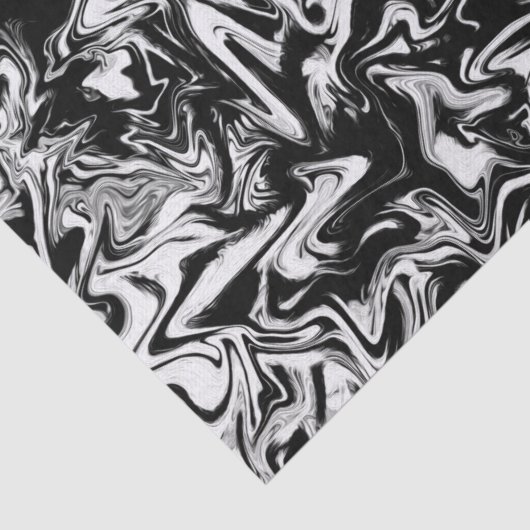 Abstract kunstpatroon met gemarmerd zwart-wit tissuepapier (Detail)