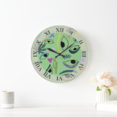 Abstract kunstpatroon voor ogen grote klok (Huis)