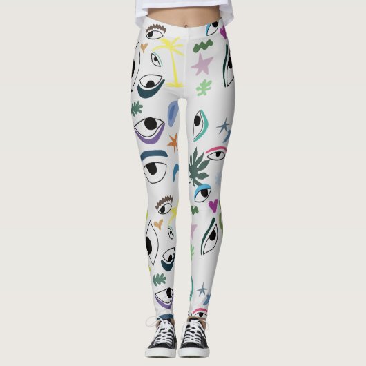 Abstract kunstpatroon voor ogen leggings (Voorkant)