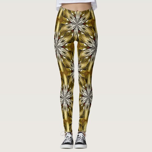 Abstract kunstpatroon voor sterren en vormen leggings (Voorkant)