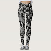 abstract kunstpatroon zwart en grijs leggings (Voorkant)