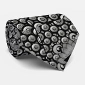 abstract kunstpatroon zwart en grijs stropdas (Opgerold)