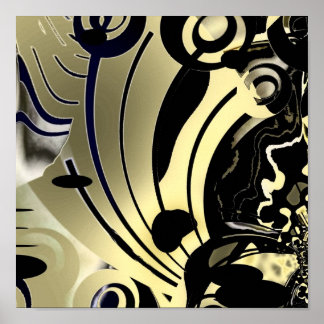 Abstract Kunstposter Gouden Nacht Poster