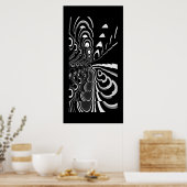 Abstract Kunstposter Ultra Modern Zwart Wit Grijs Poster (Keuken)