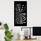 Abstract Kunstposter Ultra Modern Zwart Wit Grijs Poster (Thuiskantoor)