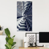Abstract Kunstposter Zilveren Plaat Vier Poster (Thuiskantoor)