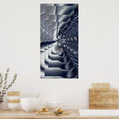 Abstract Kunstposter Zilveren Plaat Vier Poster (Keuken)