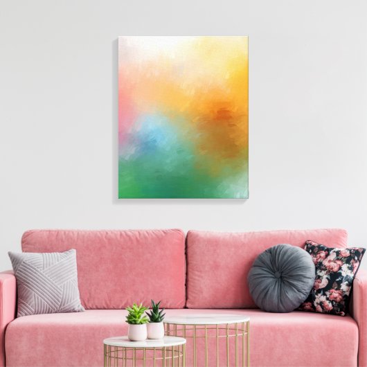 Abstract kunstrood - blauw Paars roze Canvas Afdruk (Insitu (Woonkamer))