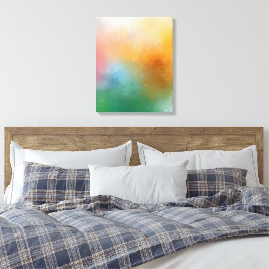 Abstract kunstrood - blauw Paars roze Canvas Afdruk (Insitu (Slaapkamer))