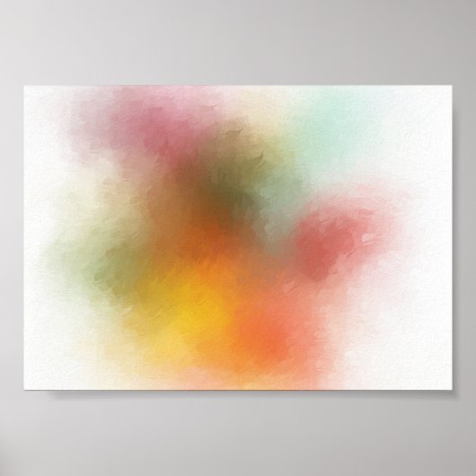 Abstract kunstrood Geel Blauw Groen Paars Roze Poster (Voorkant)