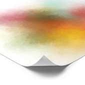 Abstract kunstrood Geel Blauw Groen Paars Roze Poster (Hoek)