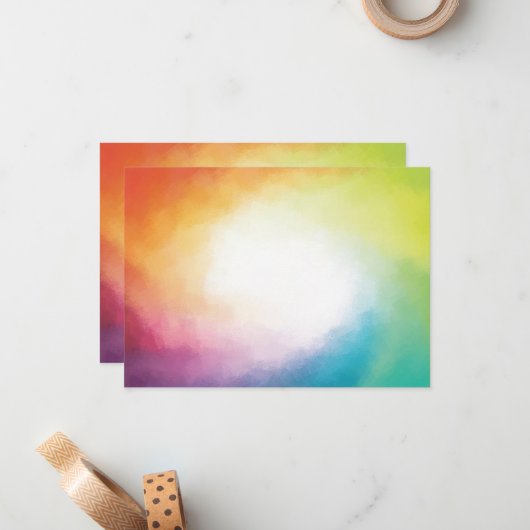 Abstract kunstrood geel Oranje groen ledige tinent Notitiekaartje (Voorkant / Achterkant in situ)