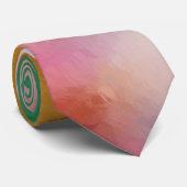 Abstract Kunstrood Roze Geel Blauw Groen Paars Stropdas (Opgerold)