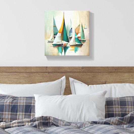 Abstract kunstschild canvas afdruk (Insitu (Slaapkamer))