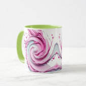 Abstract kunstschild met pasteltinten. mok (Voorkant links)