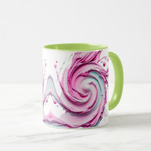 Abstract kunstschild met pasteltinten. mok