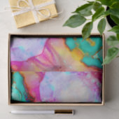 Abstract kunstschildboek met roze groene kleur tissuepapier (Geschenk)