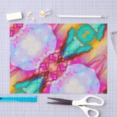 Abstract kunstschildboek met roze groene kleur tissuepapier (Craft)