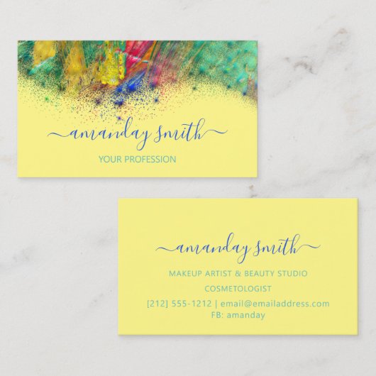 Abstract kunstschilder voor professioneel merk visitekaartje (Voorkant / Achterkant)
