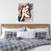 Abstract kunstschilderCanvas van prachtige dame Canvas Afdruk (Insitu (Slaapkamer))